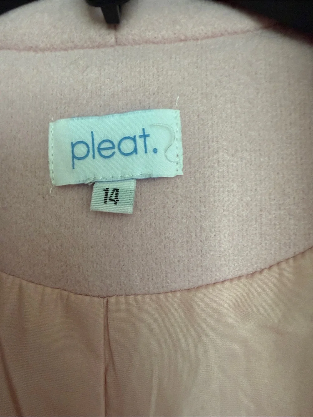 Pleat Pink Wool-Blend Girl’s Coat